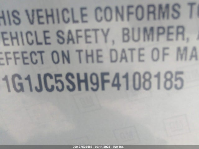 Chevrolet SONIC LT 2015 1G1JC5SH9F4108185 Image 9