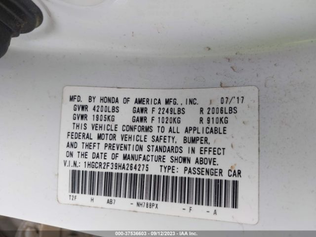 1HGCR2F39HA264275 Honda Accord Sedan Lx
