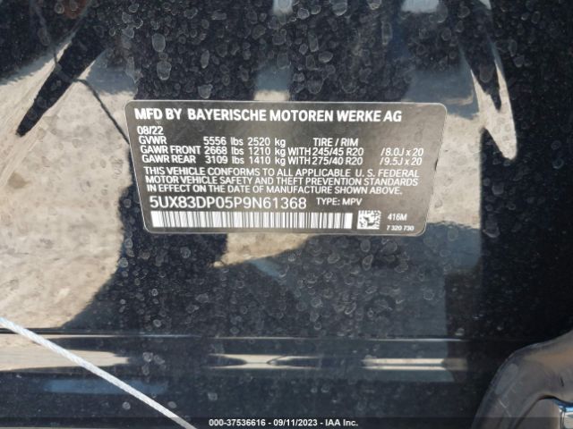 5UX83DP05P9N61368 BMW X3 M40i