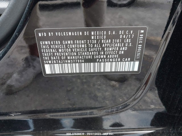 3VW2B7AJ1HM377994 Volkswagen Jetta 1.4t S