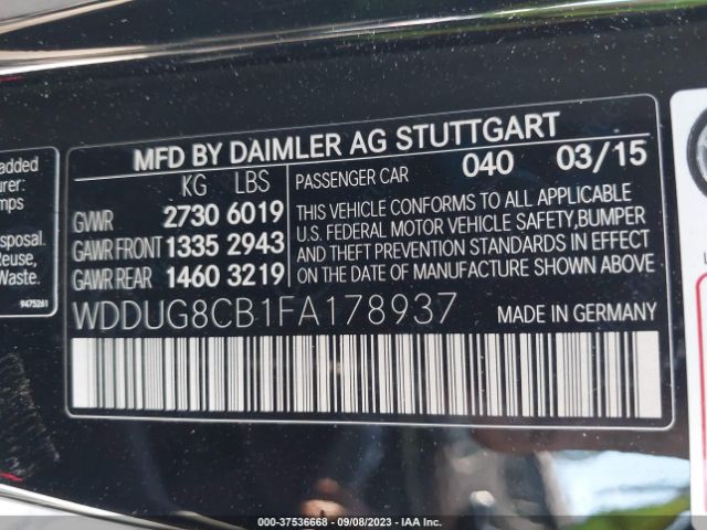 WDDUG8CB1FA178937 Mercedes-Benz S-class S 550