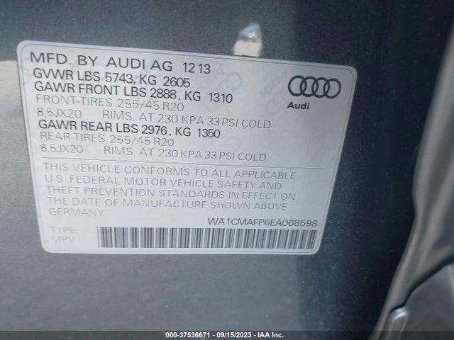 WA1CMAFP6EA068598 Audi Q5 Premium Plus