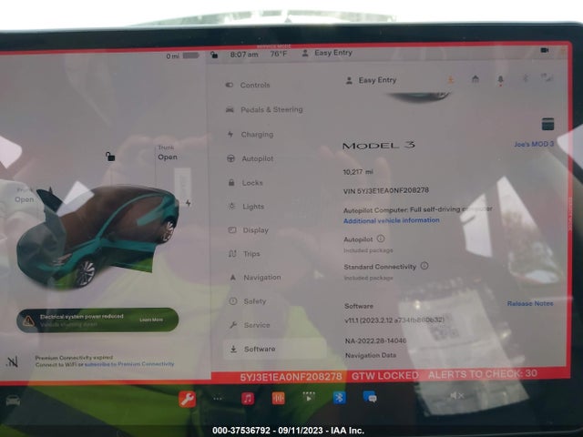 5YJ3E1EA0NF208278 Tesla Model 3 Rear-wheel Drive