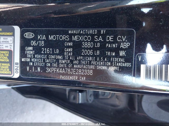 KIA FORTE LX 2018 3KPFK4A78JE282338 Image 9