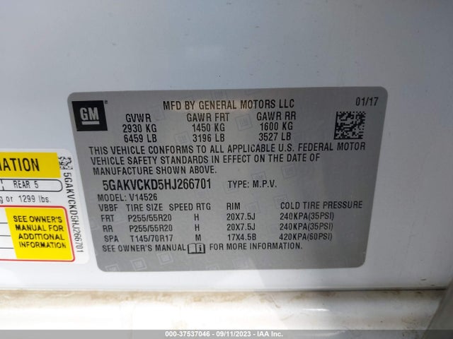 5GAKVCKD5HJ266701 Buick Enclave Premium