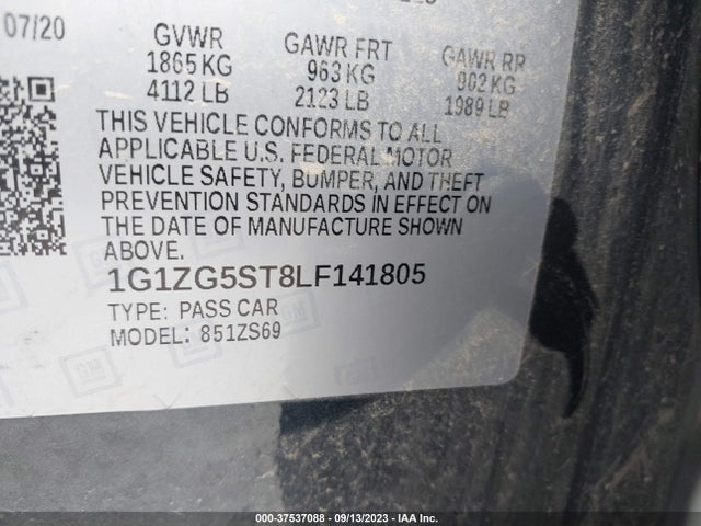 Chevrolet MALIBU RS 2020 1G1ZG5ST8LF141805 Image 9