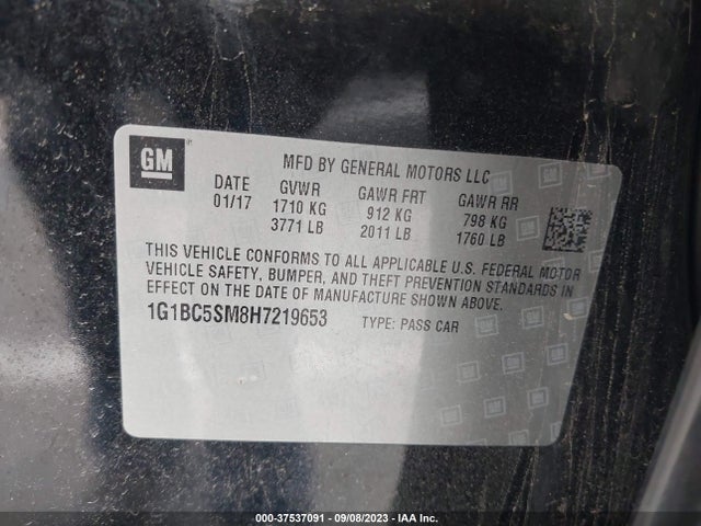 Chevrolet Cruze Ls Auto 2017 1G1BC5SM8H7219653 Image 9