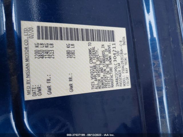 1N4BZ1CP0LC304211 Nissan Leaf Sv Plus