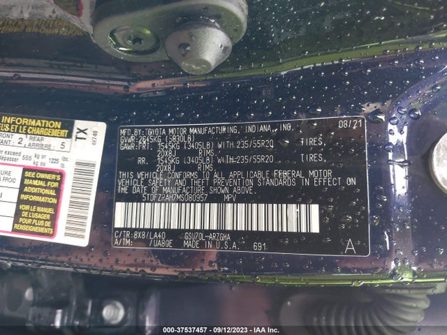 Toyota Highlander Platinum 2021 5TDFZRAH7MS080957 Image 9