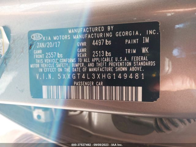 5XXGT4L3XHG149481 KIA Optima Lx