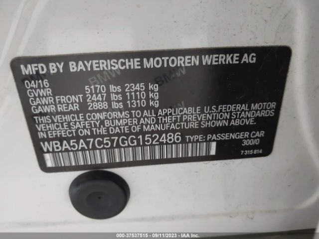 WBA5A7C57GG152486 BMW 5 Series 528i Xdrive