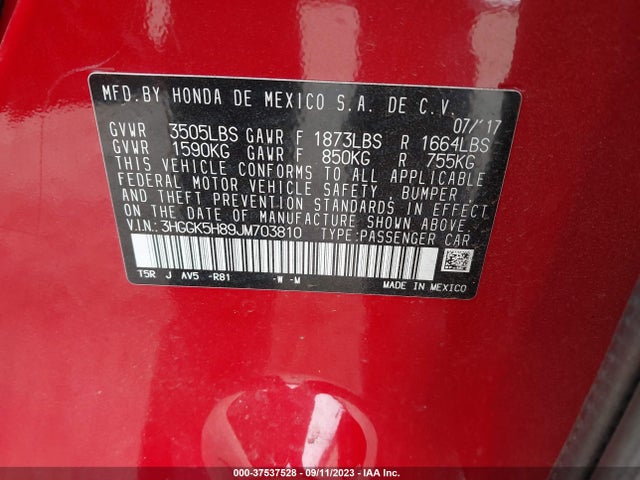 Honda FIT EX 2018 3HGGK5H89JM703810 Image 16
