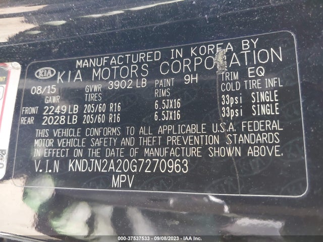 KIA Soul ! 2016 KNDJN2A20G7270963 Image 9