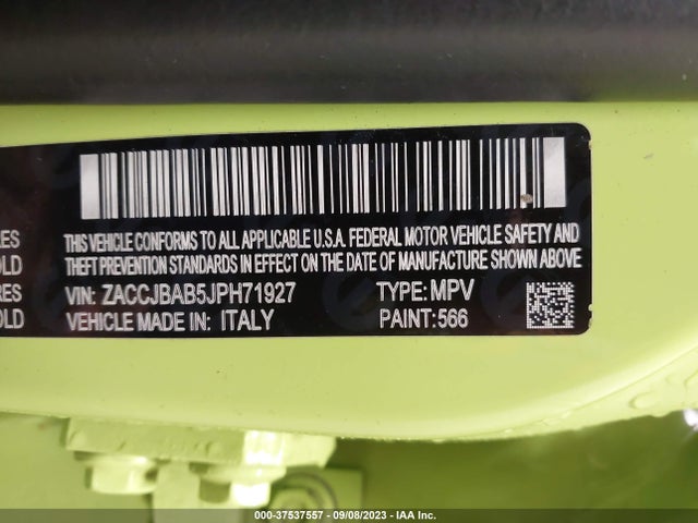ZACCJBAB5JPH71927 Jeep Renegade Upland Edition