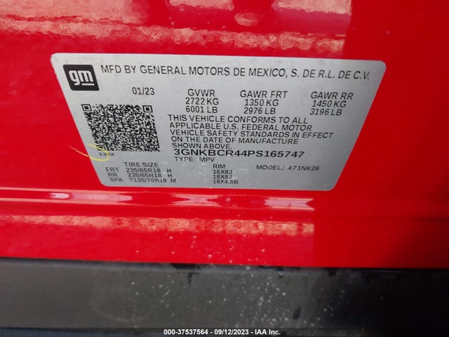 2023 CHEVROLET BLAZER LT VIN: 3GNKBCR44PS165747