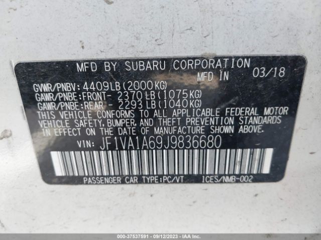 JF1VA1A69J9836680 Subaru WRX