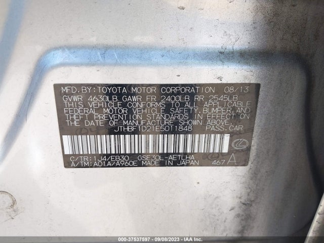 Lexus IS 250 2014 JTHBF1D21E5011848 Image 15