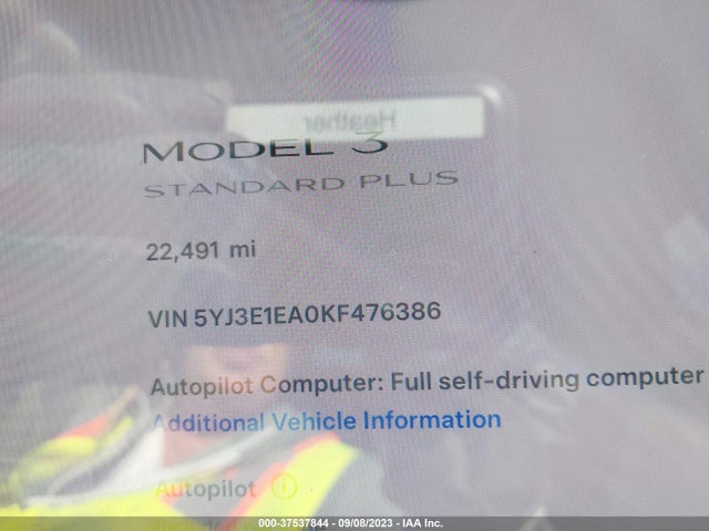2019 Tesla 3, VIN: 5YJ3E1EA0KF476386