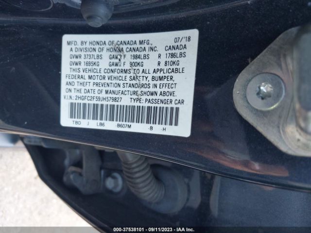 2HGFC2F59JH579827 Honda Civic Sedan Lx