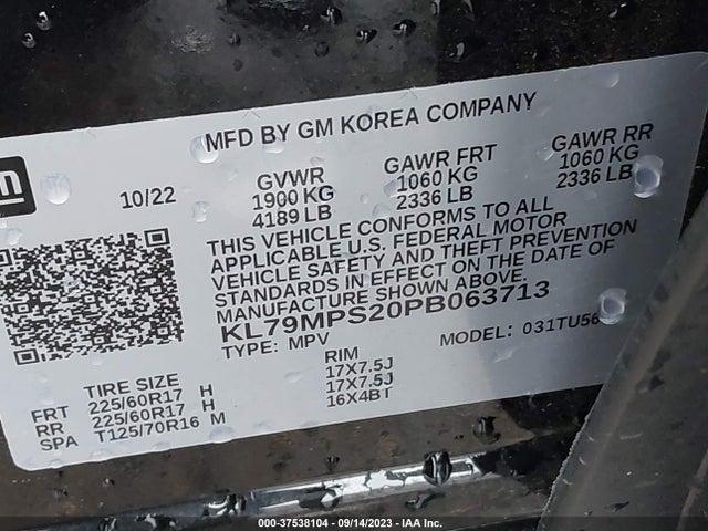 Chevrolet Trailblazer Lt 2023 KL79MPS20PB063713 Image 9