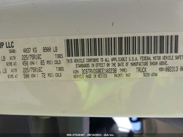 3C6TRVDG8EE102238 RAM Promaster
