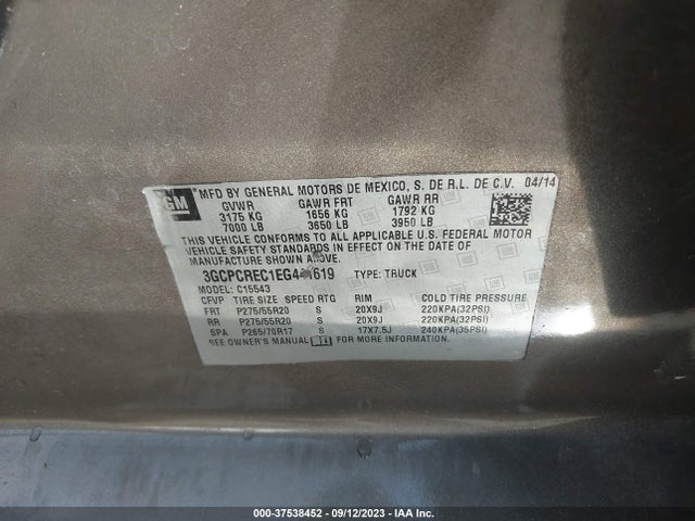 Chevrolet Silverado 1500 Lt 2014 3GCPCREC1EG441619 Image 9