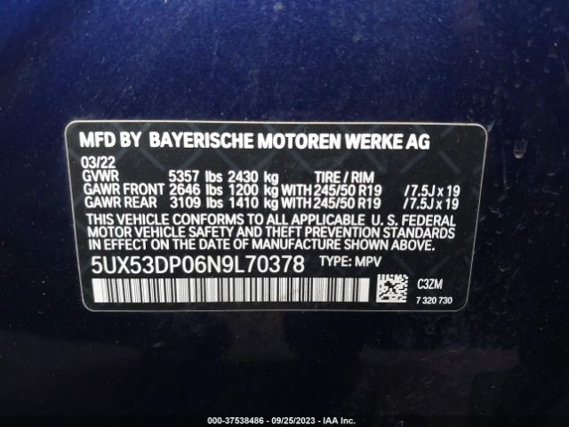 5UX53DP06N9L70378 BMW X3 Xdrive30i