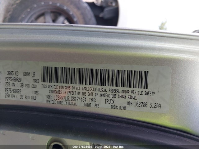 RAM 1500 Lone Star 2016 1C6RR7LG1GS174454 Image 9