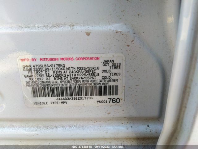 2014 MITSUBISHI OUTLANDER JA4AD3A39EZ017136 Photo 8
