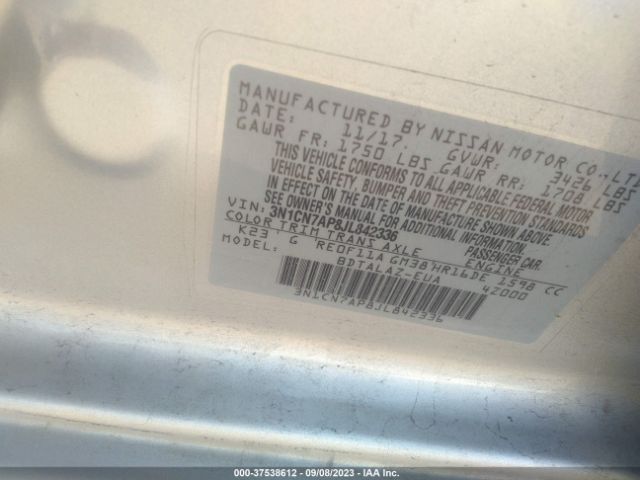 3N1CN7AP8JL842336 Nissan Versa Sedan S Plus