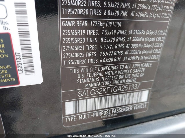 SALGS2KF1GA251337 Land Rover Range Rover Diesel Hse