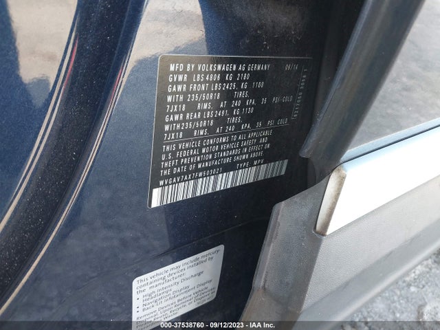 WVGAV7AX7FW503021 Volkswagen Tiguan Sel