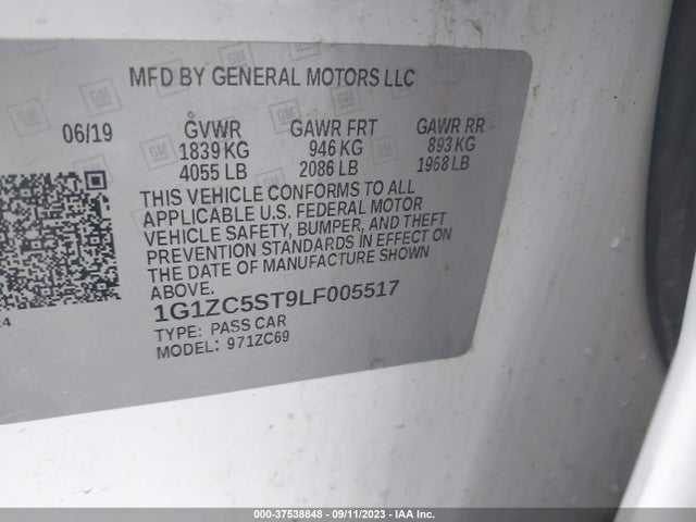 Chevrolet MALIBU LS 2020 1G1ZC5ST9LF005517 Image 9