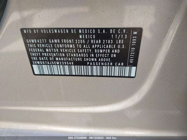3VWD07AJ5EM239546 Volkswagen Jetta Sedan Se W/connectivity
