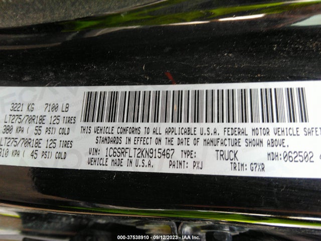 RAM 1500 Rebel 2019 1C6SRFLT2KN915467 Image 9