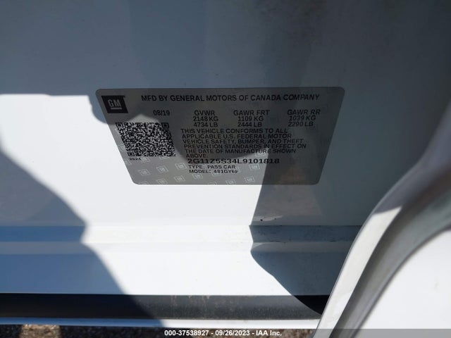 Chevrolet IMPALA LT 2020 2G11Z5S34L9101818 Image 9