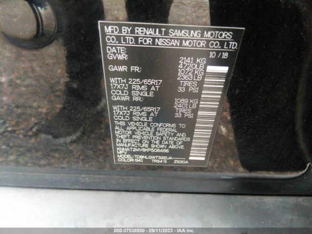 KNMAT2MV6KP506486 Nissan ROGUE SV