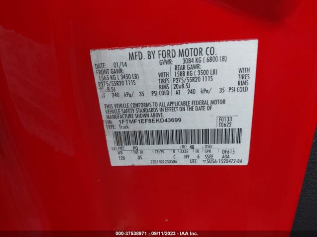 1FTMF1EF8EKD43699 Ford F-150 Xl/xlt/stx