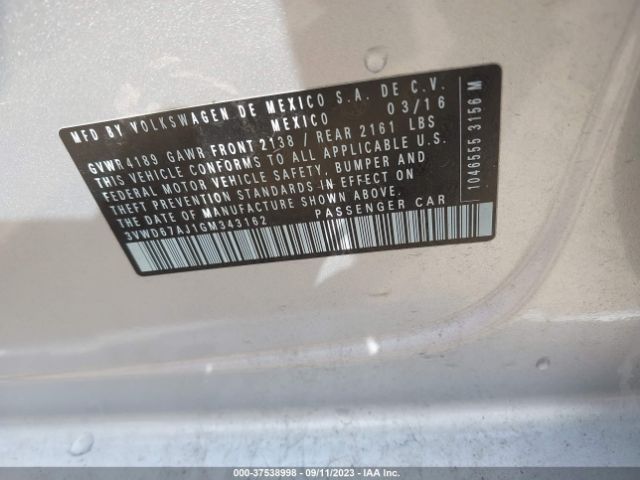3VWD67AJ1GM343162 Volkswagen Jetta 1.4t Se