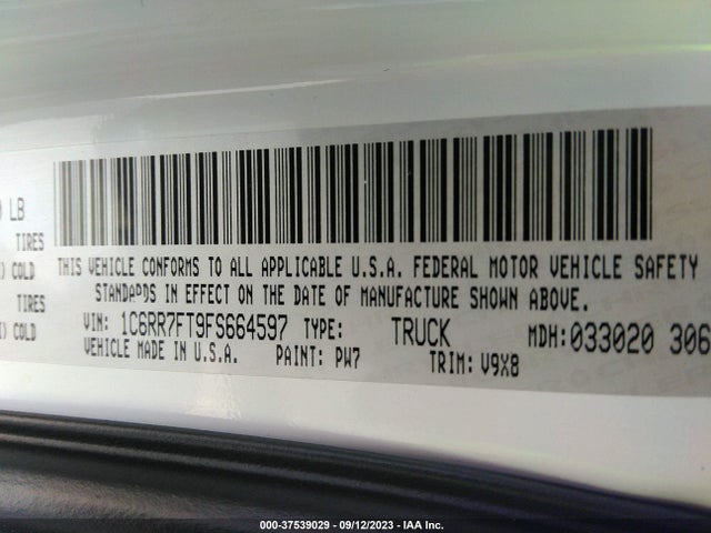 1C6RR7FT9FS664597 RAM 1500 Tradesman