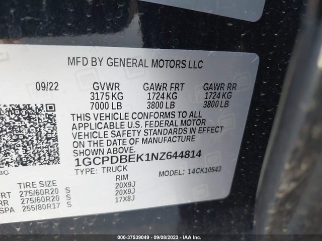 Chevrolet Silverado 1500 Custom 2022 1GCPDBEK1NZ644814 Image 9