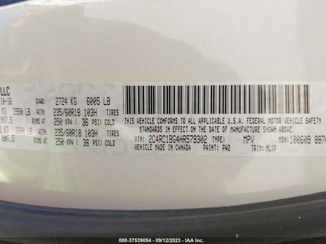 2C4RC1BG4HR579302 Chrysler Pacifica Touring-l