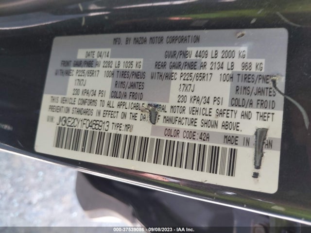 Mazda Cx-5 Touring 2015 JM3KE2CY1F0465913 Image 9