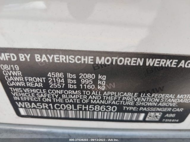 WBA5R1C09LFH58630 BMW 3 Series 330i
