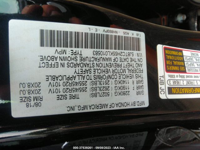 5J8TC2H65KL010583 Acura Rdx W/a-spec Pkg