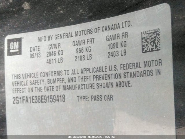 Chevrolet CAMARO LS 2014 2G1FA1E38E9159418 Image 15