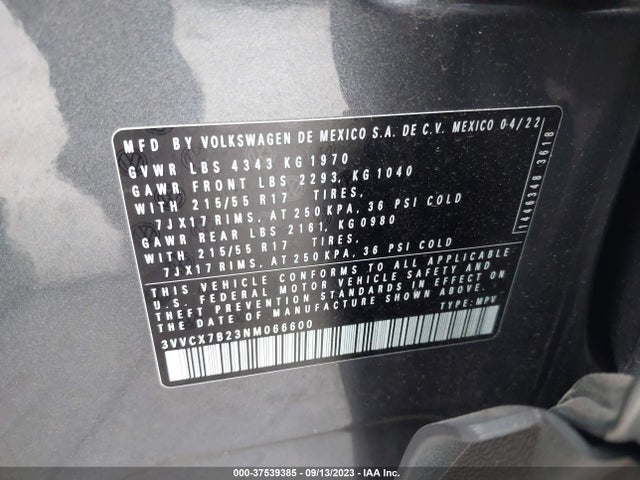 3VVCX7B23NM066600 Volkswagen TAOS S