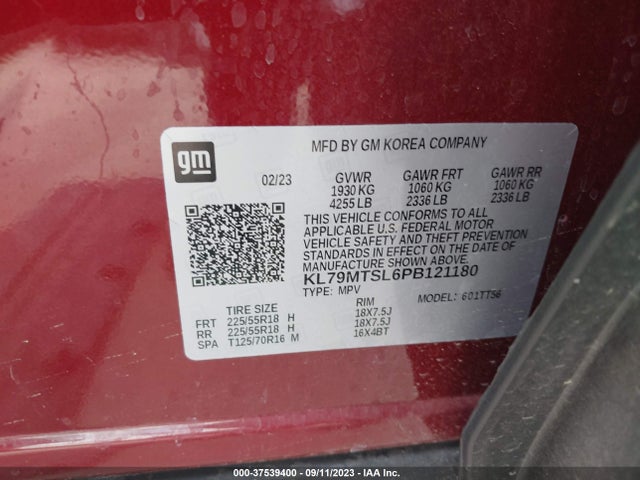 Chevrolet Trailblazer Rs 2023 KL79MTSL6PB121180 Image 9