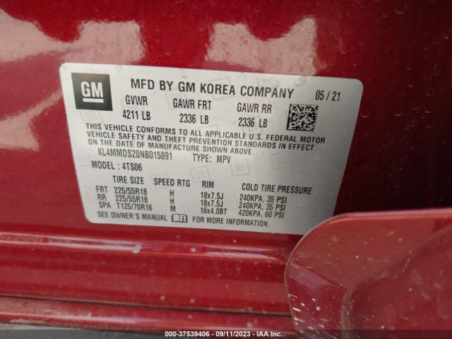 KL4MMDS20NB015891 Buick Encore Gx Select