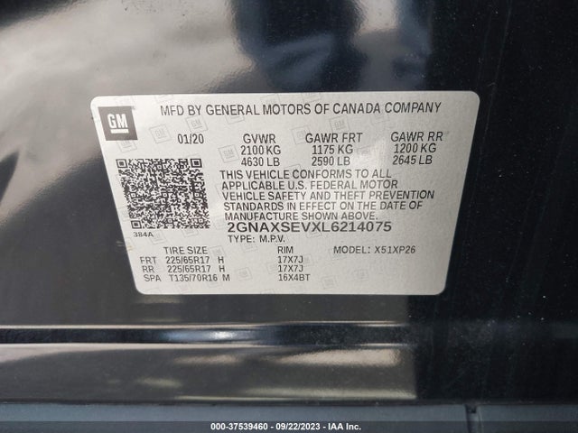 Chevrolet Equinox Awd Ls 2020 2GNAXSEVXL6214075 Image 9